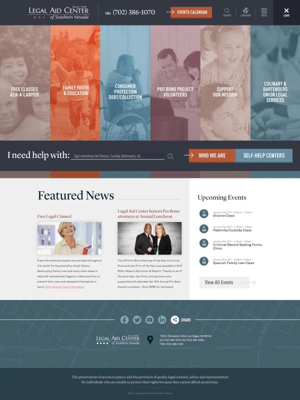 Legal Aid Center of Southern Nevada - Web Design & Development