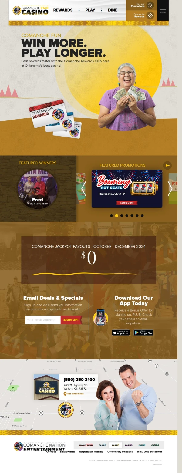 Comanche Star Casino - Web Development